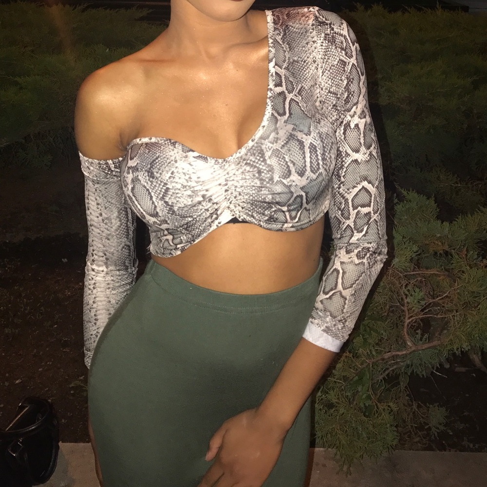 Snake skin crop top